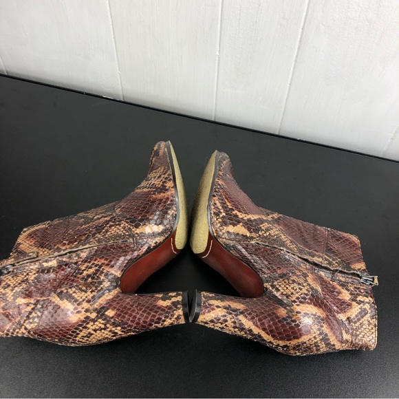 Sam Edelman Salina Snakeskin Leather Bootie Sz 7 1/2 - Picture 5 of 14